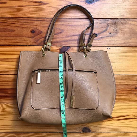 Steve Madden Large Tan Cognac Tote Bag with Medium Inner Bag, NWOT, 17” x 12” - Picture 4 of 15